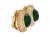 Contemporary Mouawad Signed Vivid Cabochon Emeralds & Baguette Diamond Halo Clip on Earrings - 2 Pieces For Sale - Image 3 of 8