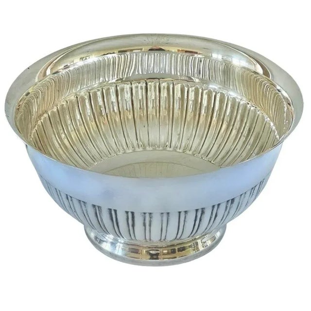Metal Towle Silversmiths Fine Vintage 1950s Large Silver Footed Bar Tub / Champagne / Wine Cooler For Sale - Image 7 of 9