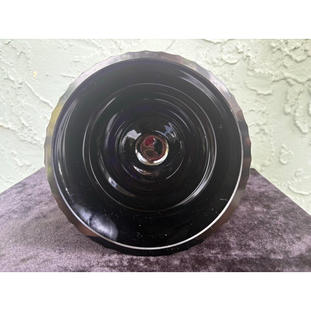 Antique Bohemian Amethyst Glass Footed Bowl With Ooplastic Gilt Bird Frieze, Circa 1910-1925 For Sale - Image 12 of 12