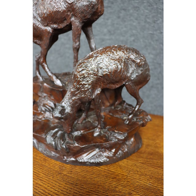 Early 20th Century Black Forest Carved Deer Sculpture For Sale - Image 5 of 12