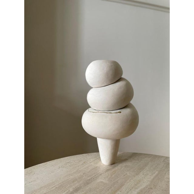 Contemporary Modder Inner Peace Ceramic Sculpture by Françoise Jeffrey For Sale - Image 3 of 5