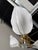 1970s Hollywood Regency Franco Luce Murano Calla Lily Glass & Brass Chandelier, Italy For Sale - Image 12 of 12