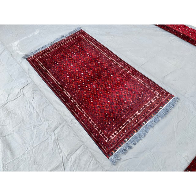 Islamic High Quality Afghan Beshir Kunduz All-Over Lattice Rug - 6'2" X 3'8" For Sale - Image 3 of 12