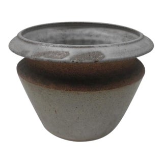 Mid 20th Century Studio Ceramic Planter Pot For Sale