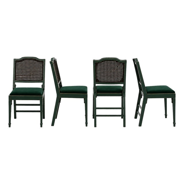 1970s Old Chapel Emerald City™ Leg-O-Matic Folding Dining Chairs, Set of 4 – Hollywood Regency Designer Edition For Sale