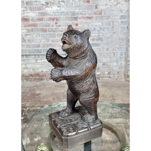 Vintage Black Forest Figurine - Carved Standing Bear Dimensions 10x4x4 A beautiful piece that will add to your décor!