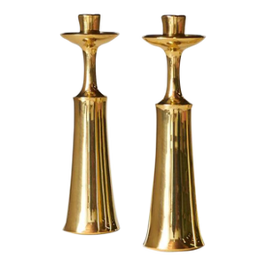 1950s Brass Candlesticks by Jens Quistgaard - a Pair