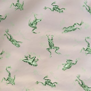 Scalamandre Pink and Green Frogs Wallpaper For Sale