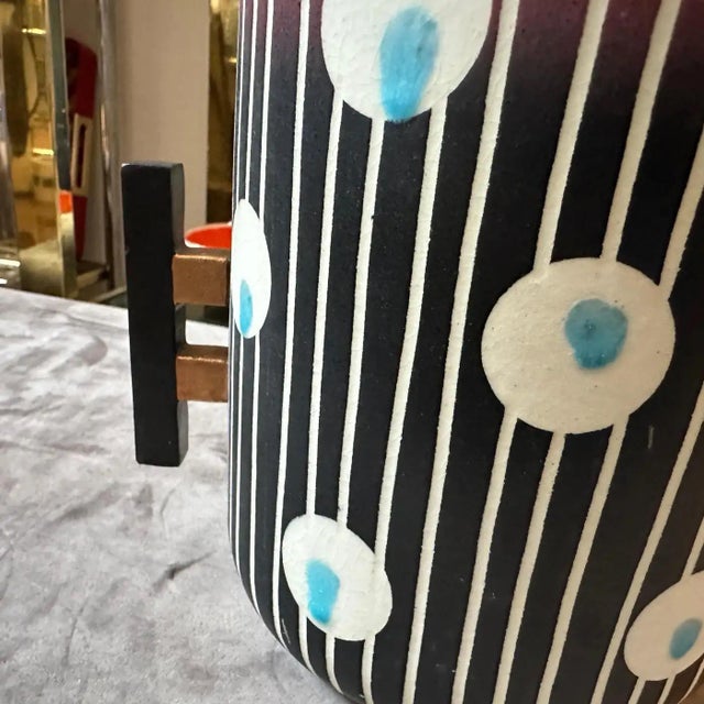 Ceramic 1960s Mid-Century Modern Hand-Painted Ceramic Italian Vase by Bellaria For Sale - Image 7 of 11