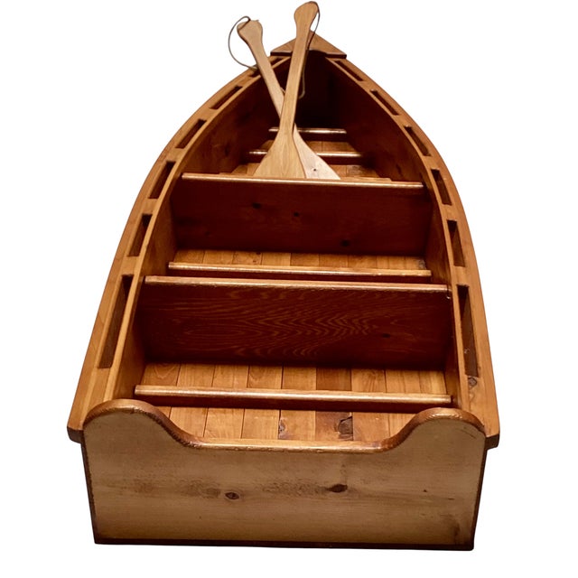 Vintage English Boat Form Etagere Bookshelf For Sale - Image 4 of 4
