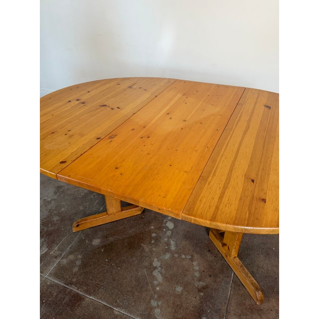 Vintage 1970's Solid Pine Scandinavian Dining Table For Sale - Image 10 of 18