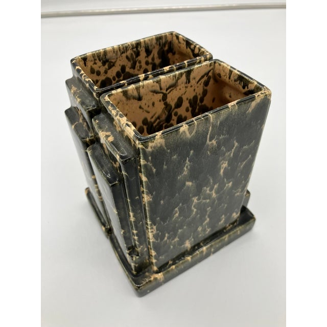 Pair of Art Deco Ceramic Vases – Marble Effect Glaze, 1920s–1930s For Sale - Image 4 of 14