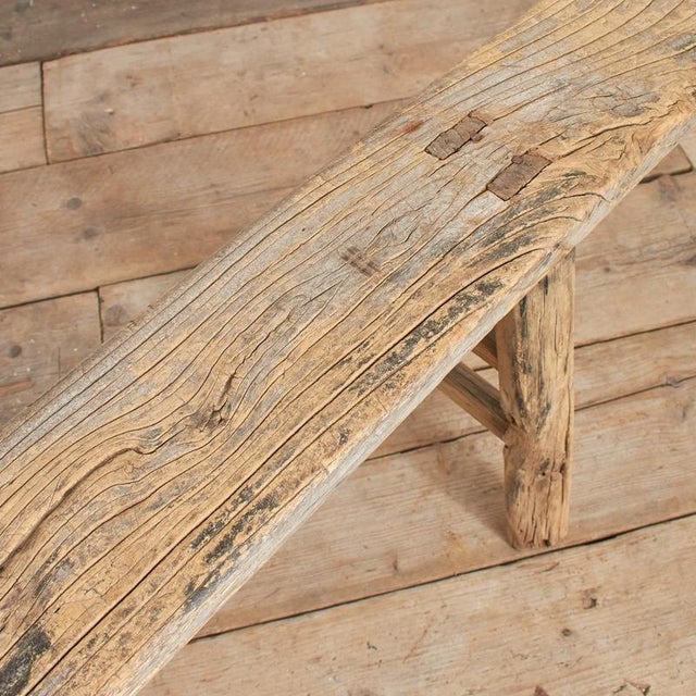 Rustic Antique Rustic Wooden Hallway Pig Bench For Sale - Image 3 of 7