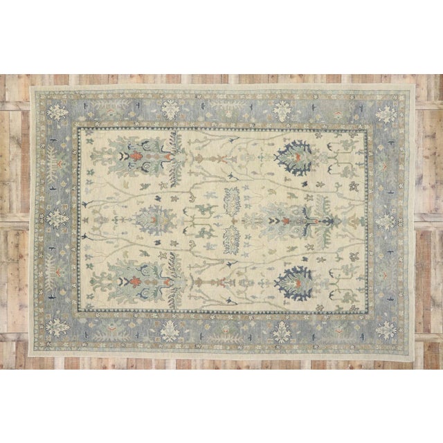 Tan Turkish Oushak Rug, 09'10 X 13'08 For Sale - Image 8 of 9