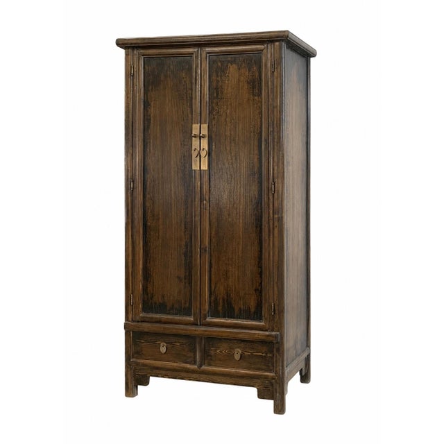 Chinese Asian Armoire Cabinet 2 Door Cabinet For Sale - Image 3 of 3