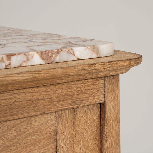 Art Deco 1940s Oak Art Deco Sideboard With Marble Top For Sale - Image 3 of 17