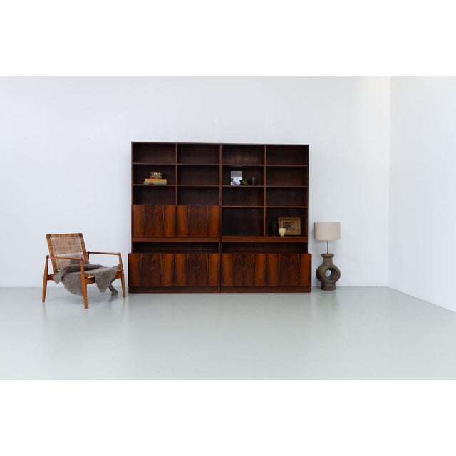 Brown Large Modern Danish Rosewood Bookcase, 1970s For Sale - Image 8 of 18