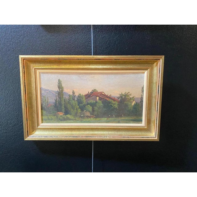 Jean-Philippe George Julliard, Geneva Countryside, Oil on Cardboard For Sale - Image 4 of 9