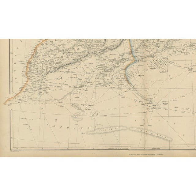 Mid 19th Century Antique North Africa Map, 1860s For Sale - Image 5 of 11