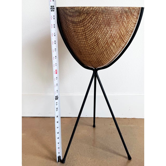 Vintage MCM Kimball Fiberglass Bullet Planter W/ Tripod Stand – 24” For Sale - Image 10 of 11