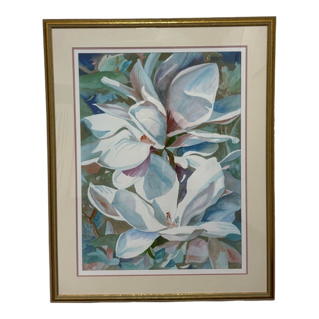 Sally Bookman “Magnolia Blossoms” Limited Edition Lithographic Print, Edition 4 of 400 For Sale