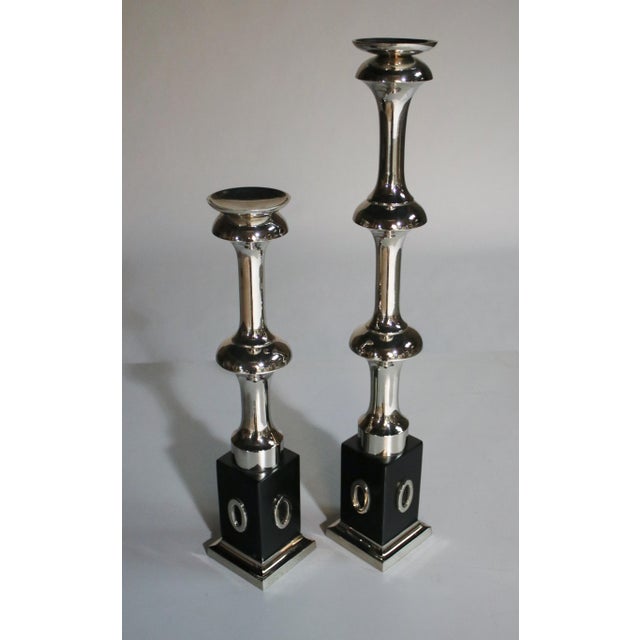Global Views Nickel Candle Holders Chairish