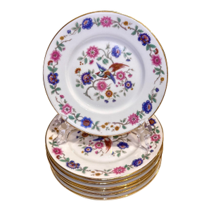 Bird of Paradise Antique Appetizer / Dessert Plates by Wm. Guerin - Set of 6