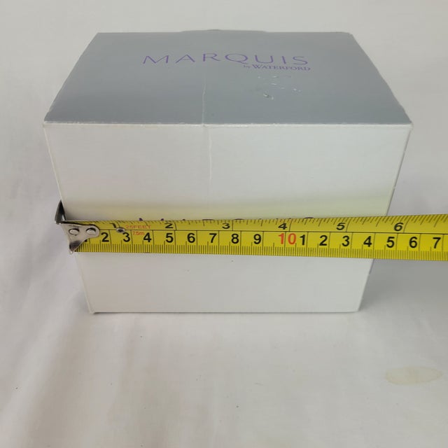 Late 20th Century Marquis by Waterford Crystal Egg Trinket Box With Bow in Box For Sale - Image 13 of 15