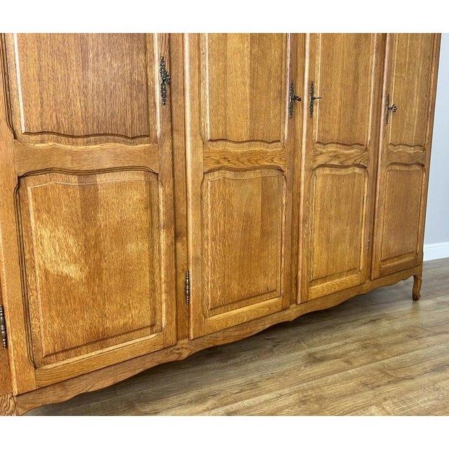 Vintage French Louis XVI Style Wardrobe in Oak For Sale - Image 9 of 13