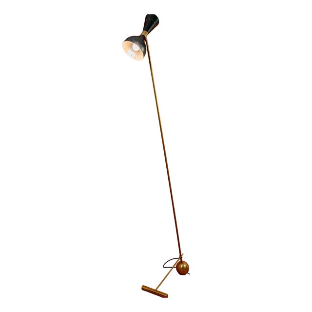 Diabolo Black Floor Lamp from Stilnovo, 1950s For Sale