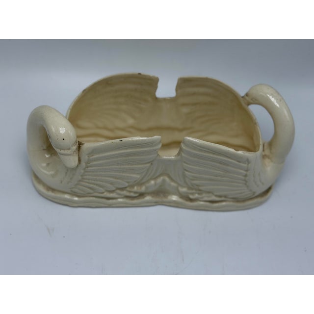 Vintage Ceramic Swan Planter For Sale - Image 4 of 5