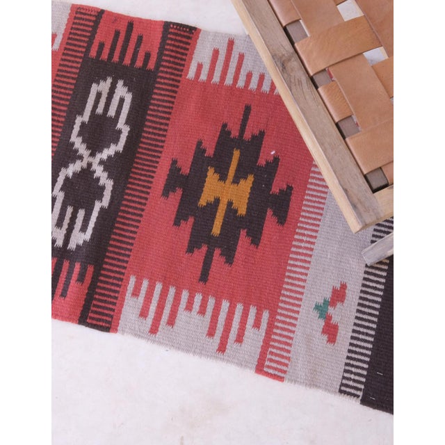 Vintage Czechoslovakia Kilim Rug - 4.6 X 2.2 Ft For Sale - Image 4 of 8
