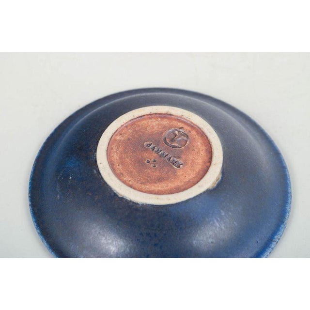 20th Century Small Stoneware Dish in Deep Blue Glaze from Saxbo, Denmark For Sale - Image 4 of 5