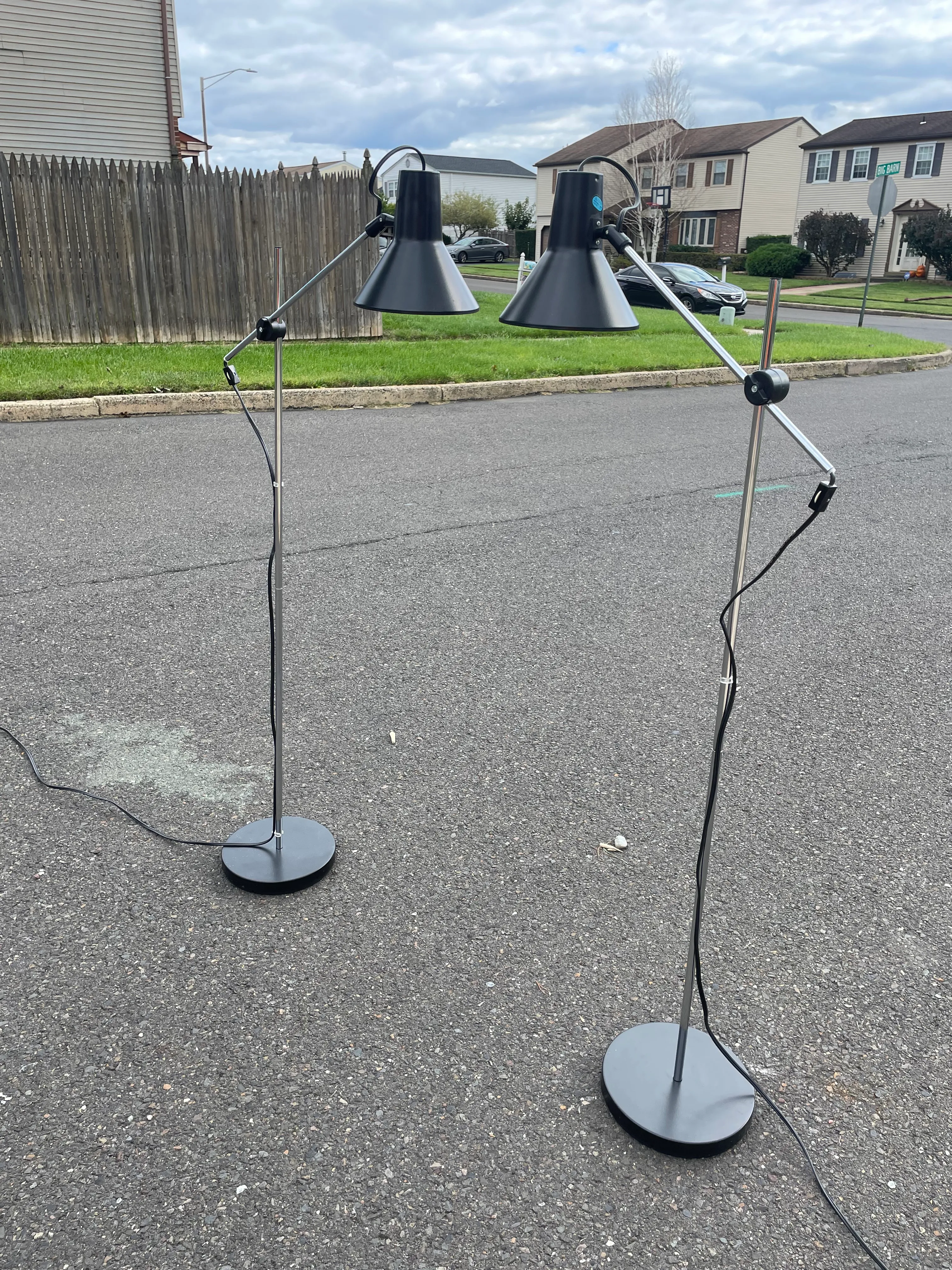 1970s Black Adjustable Ikea Reading Floor Lamp-A Pair | Chairish