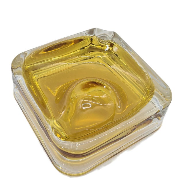 Murano Sommerso Ashtray Amber Art Glass, Italy, 1960s For Sale - Image 11 of 11