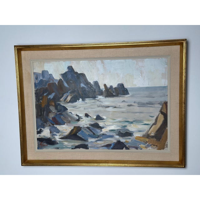Carl Gunne, Coastal View, Grundsund, 1950s, Oil on Canvas, Framed For Sale - Image 17 of 18