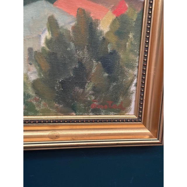 Bernhard Önstad, Coastal Village, 1960s, Oil on Panel, Framed For Sale - Image 11 of 16