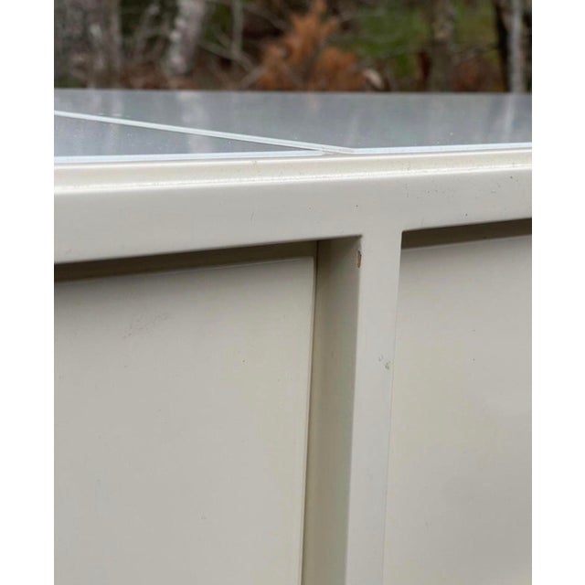 White Tommi Parzinger 4 Drawer White Lacquered Console Table Credenza For Sale - Image 8 of 11