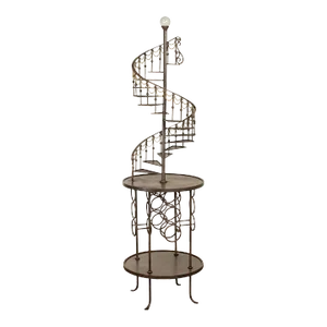 Quality Wrought Iron Spiral Staircase Etagere Wine Rack