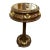 French Style Wood Side Table With Glass Top, Gold Leaf Details & Functional Drawer For Sale
