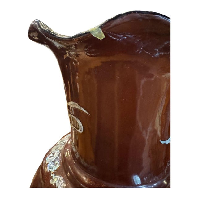 Plastic 20th Century Asian Laquer and Mother of Pearl Inlay Vase For Sale - Image 7 of 9