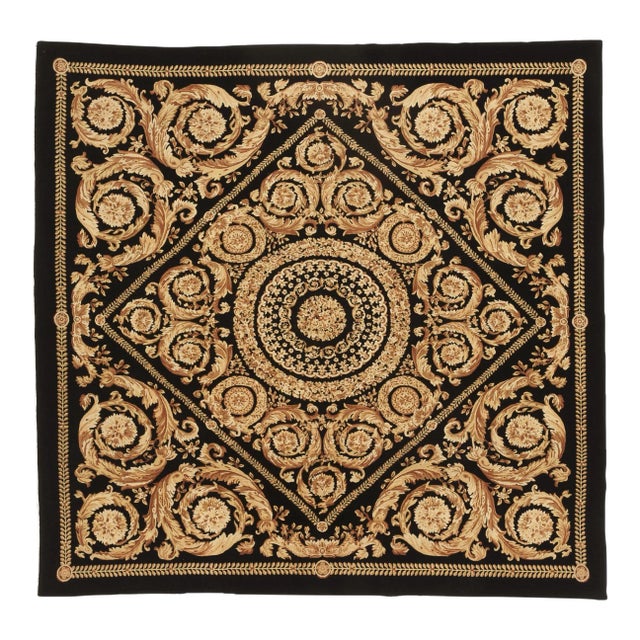 Early 21st Century Vintage Aubuson Style Hand Knotteed Rug. 7'10"x 8' For Sale