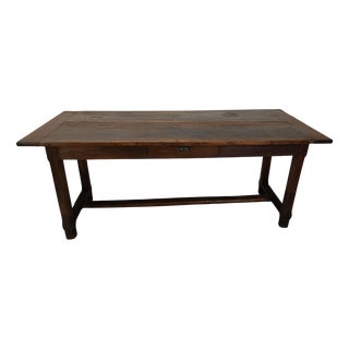 Oak and Walnut Farmhouse Table For Sale