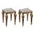 Pair of Vintage French Baroque Gold Sofa Side Tables. With Colored Marble Top - For Sale