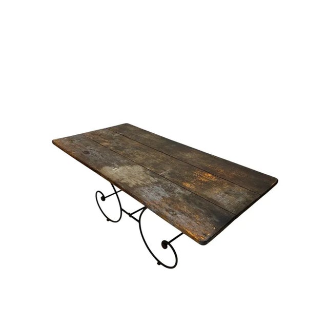 Steel Base Country Table For Sale - Image 4 of 6
