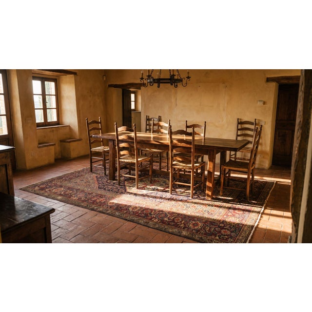 Navy Blue 1880s Blue Navy Medallion Handknotted Antique Persian Farahn Rug 3'9" X 6'5" Wool Carpet For Sale - Image 8 of 8