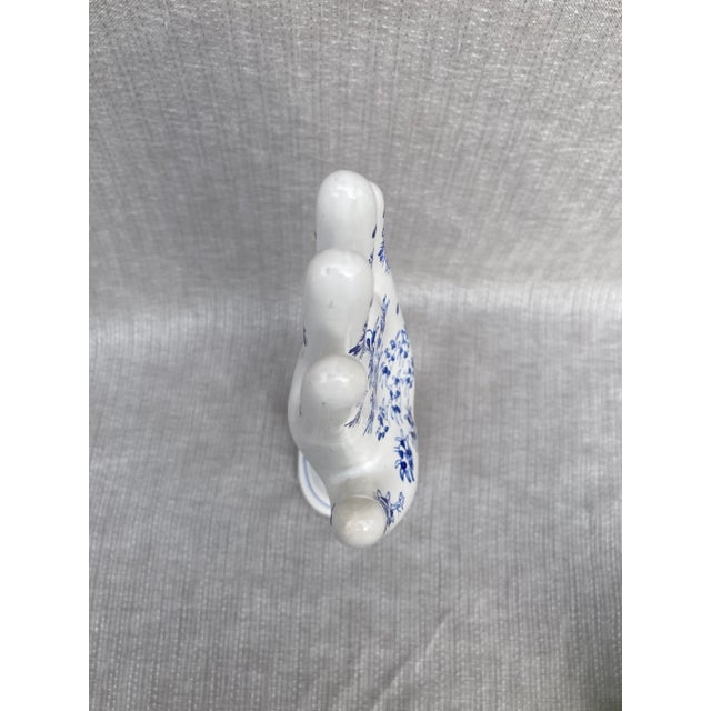 1980s 1980s Vintage Hand Painted Blue and White Porcelain Hand Form For Sale - Image 5 of 10