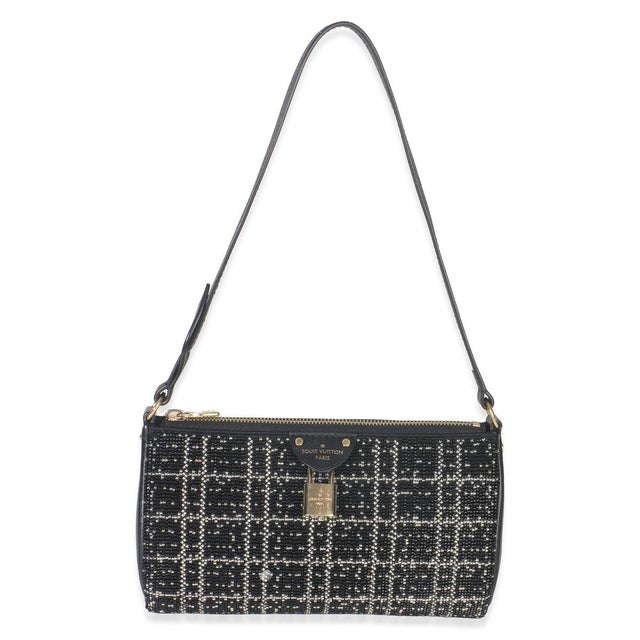 Black Black White Beaded Pochette Tirette For Sale - Image 8 of 9