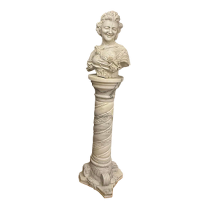 Carrara Marble Bust and Pedestal 6’ c.1900’s