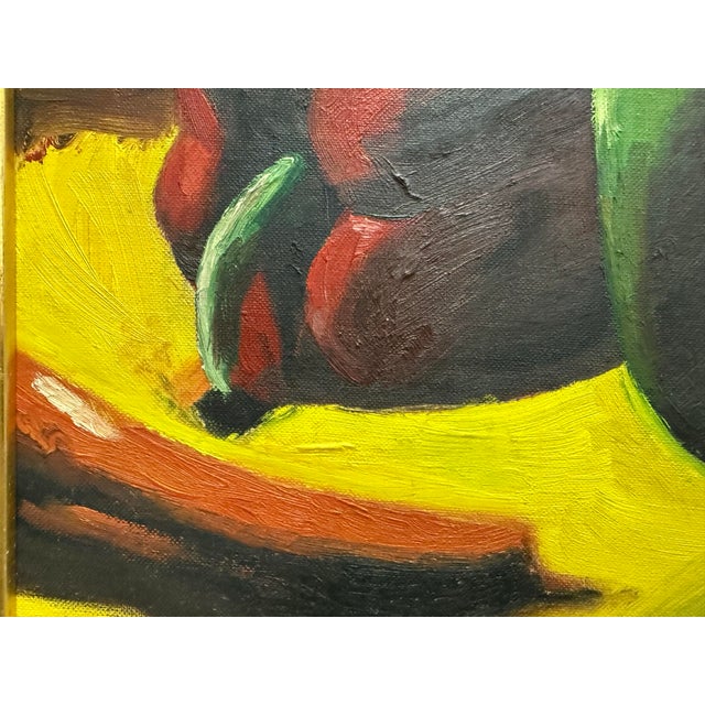 Paper Vintage Still Life With Peppers Oil on Board Signed For Sale - Image 7 of 8